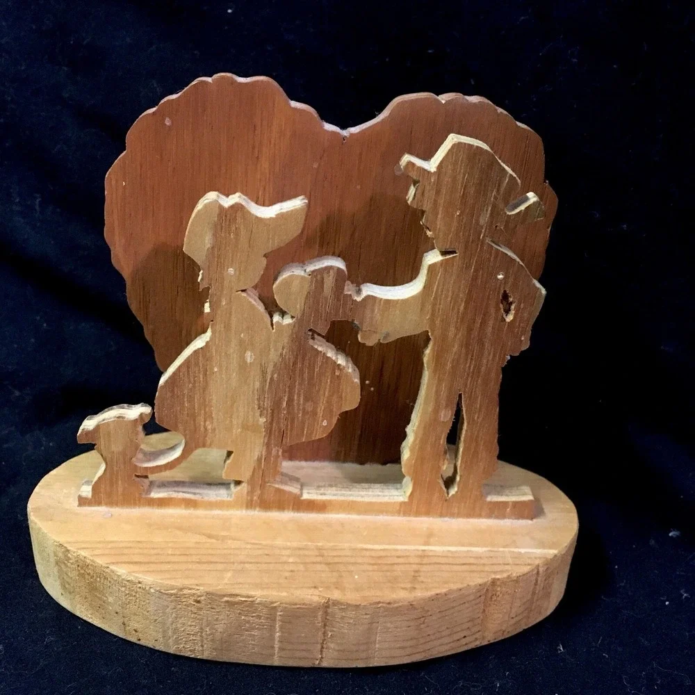 Sweethearts Silhouette Handcrafted Wood Valentine Decor